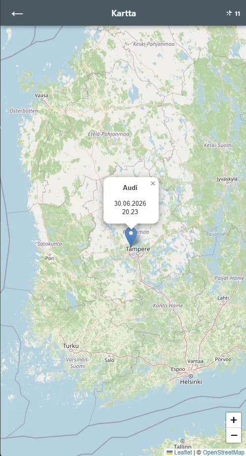 GPS paikannus sovelluksessa
